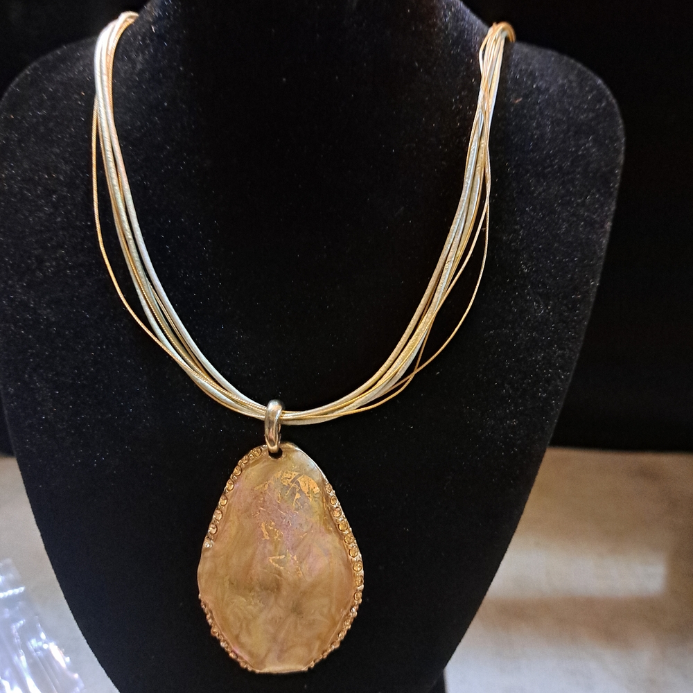 Chico's Gold Multi-Strand Necklace with Pendant